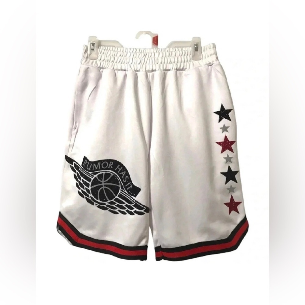 LIKE-NEW Vintage Brand Rumor Has It Basketball White Shorts Men’s Size Small‎